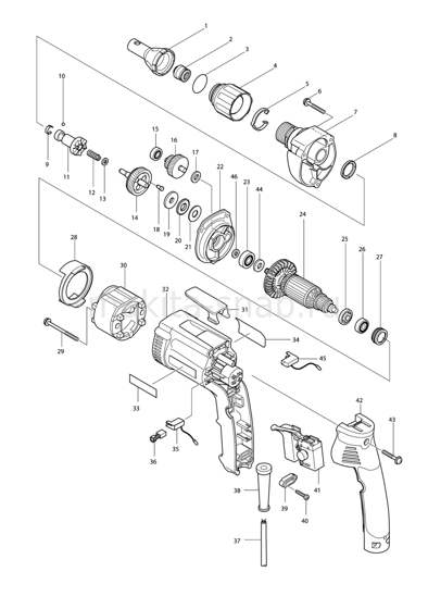 Деталировка(Запчасти) Makita 6823