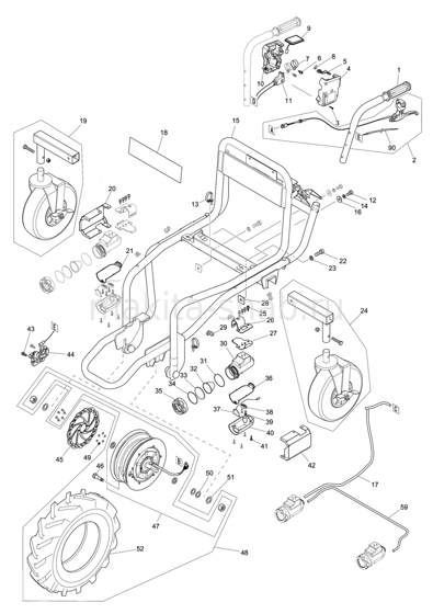 Деталировка(Запчасти) Makita DCU180