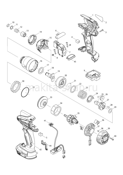 Деталировка(Запчасти) Makita DTD134