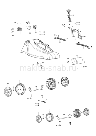 Деталировка(Запчасти) Makita ELM3800 1248356905