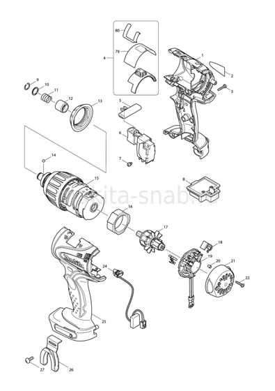 Деталировка(Запчасти) Makita BTP140