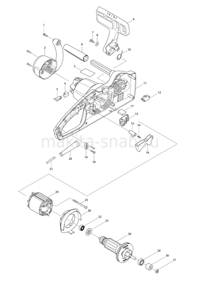 Деталировка(Запчасти) Makita UC3541A