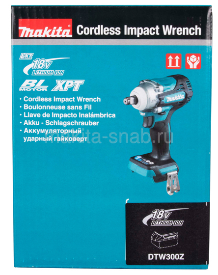 Аккумуляторный ударный гайковерт Makita DTW300Z 3292455304