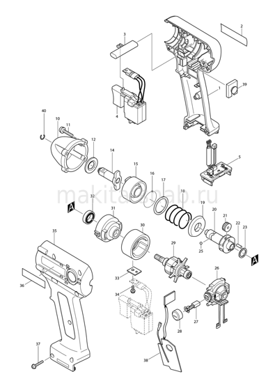 Деталировка(Запчасти) Makita BTW072