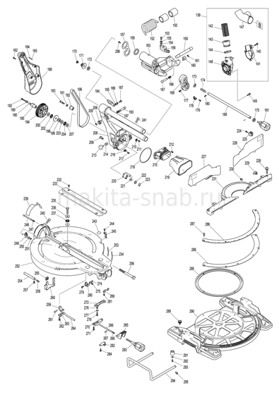 Деталировка(Запчасти) Makita DLS111 1240531305