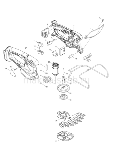 Деталировка(Запчасти) Makita BUM168