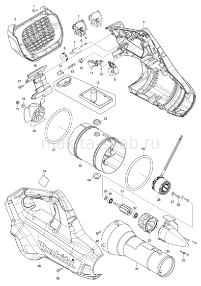 Деталировка(Запчасти) Makita DUB362