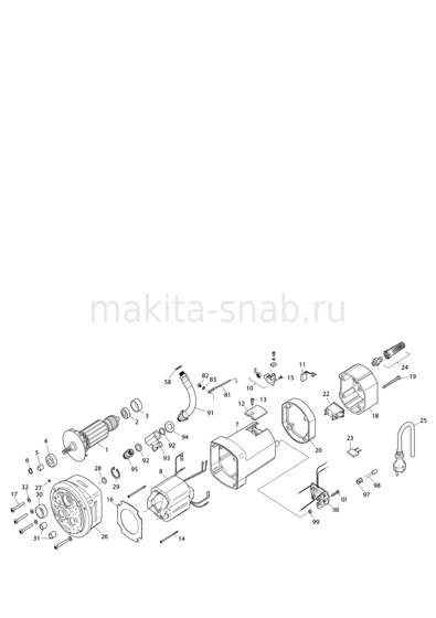 Деталировка(Запчасти) Makita DBM230 1229443705