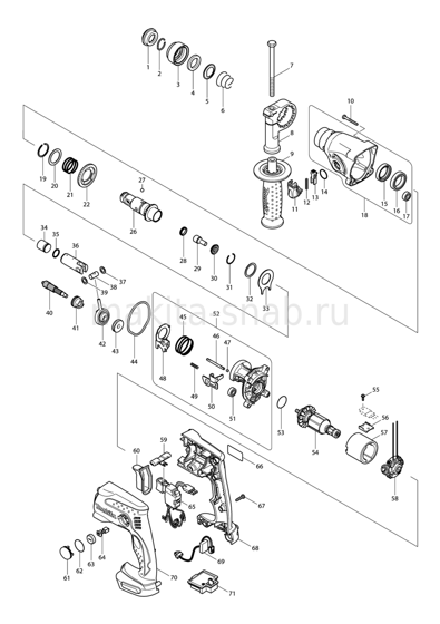 Деталировка(Запчасти) Makita DHR162