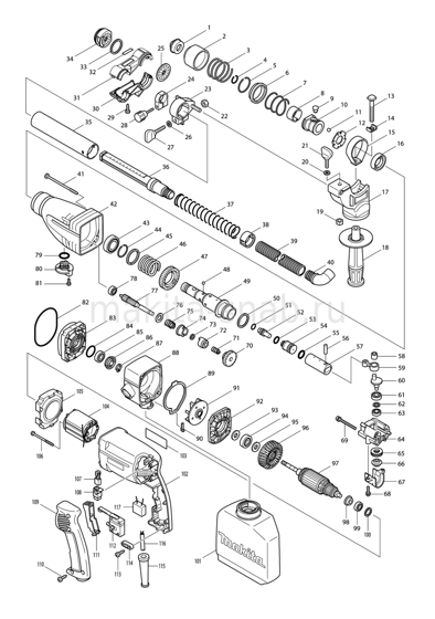 Деталировка(Запчасти) Makita HR2430