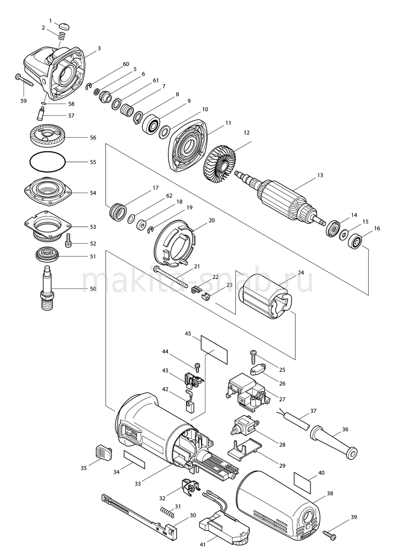 Деталировка(Запчасти) Makita 9565CVL