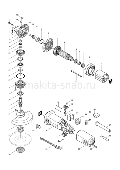 Деталировка(Запчасти) Makita 9558NB