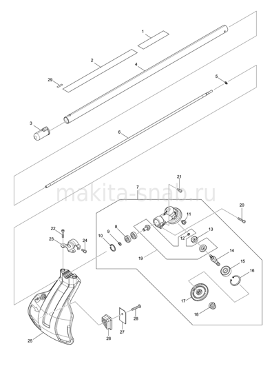 Деталировка(Запчасти) Makita EM405MP