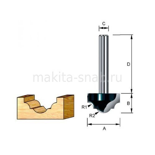 Пазовая фасонная классическая фреза Makita D-11097 1633795463