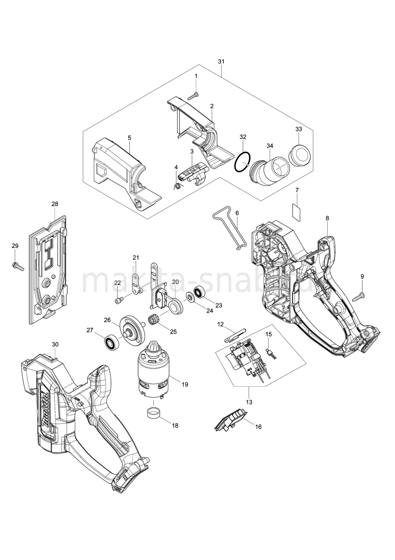 Деталировка(Запчасти) Makita SD100D