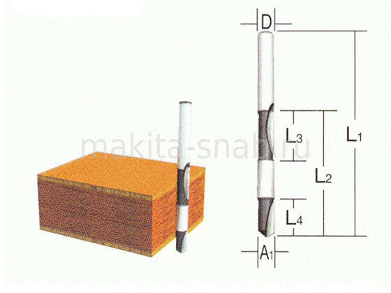 Фреза для окантовки с тремя режущими кромками Makita D-09341 1129023705